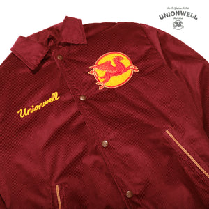 Unionwell Varsity Jacket Corduroy Roundlogo Maroon