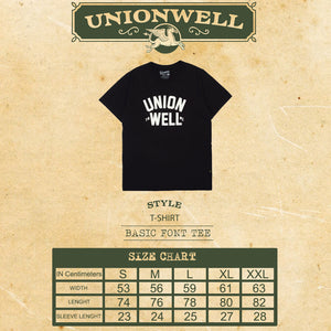 Unionwell Tshirt Basic Font Tee Black