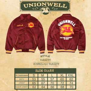 Unionwell Varsity Jacket Corduroy Roundlogo Maroon