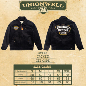 Unionwell Trucker Jacket Zip Code Black